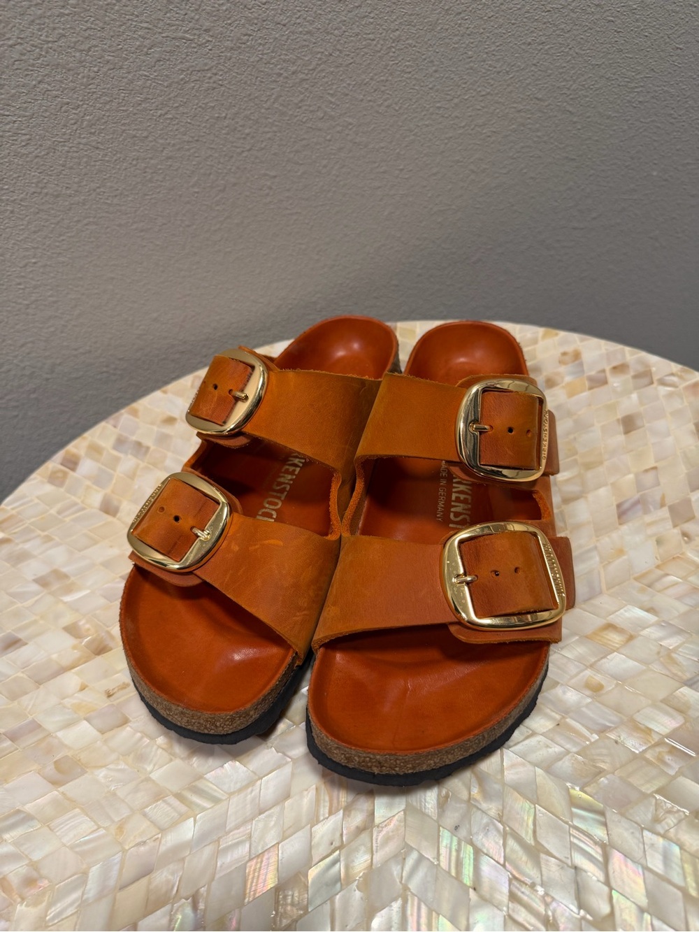 Birkenstock Big Buckle Sandals in burnt orange